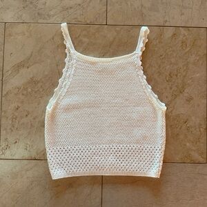 Aritzia wilfred sunset high neck cropped crochet top